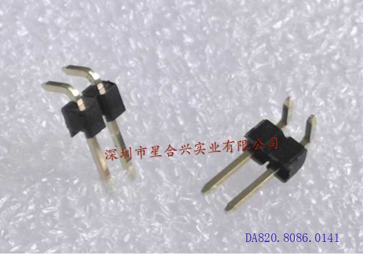 2.54mm  -  2PIN方形針   0.64X0.64X90度